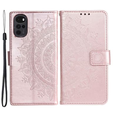 SKALO Motorola Moto G22 Mandala Flip Cover - Rosa guld