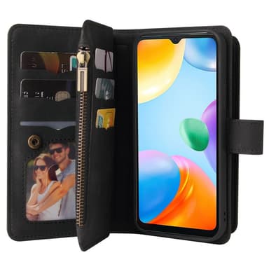 SKALO Xiaomi Redmi 10C Big Wallet 17-RUM Pungetui - Sort