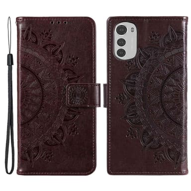 SKALO Motorola Moto E32/E32s Mandala Flip Cover - Brun