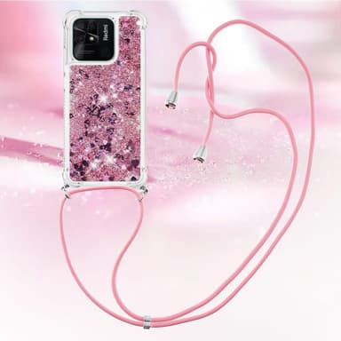 SKALO Xiaomi Redmi 10C Kvicksand Glitter Mobile Collar - Rosa guld