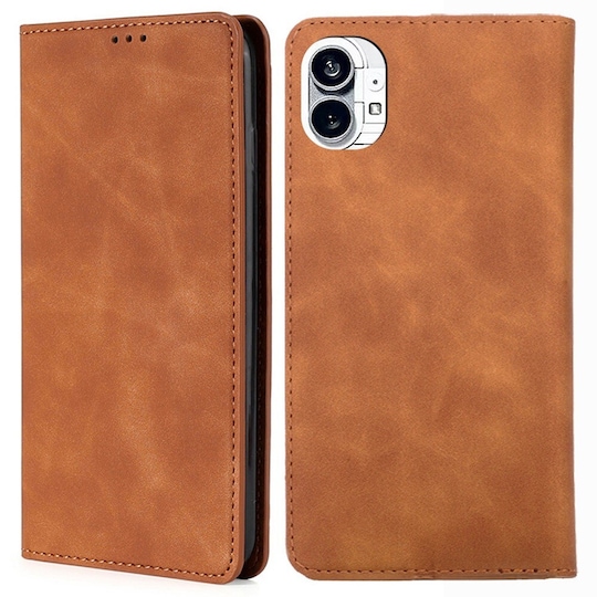 SKALO Nothing Phone (1) Slim Premium Flip Cover - Lys brun