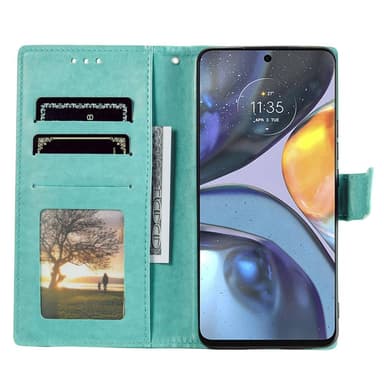 SKALO Motorola Moto G22 Mandala Flip Cover - Turkis