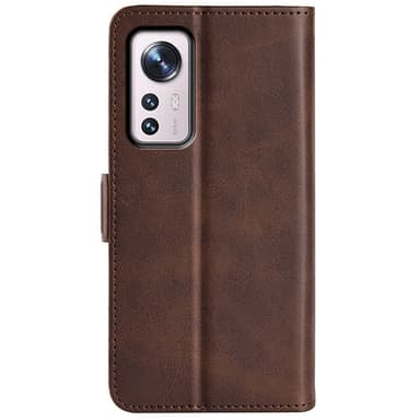 SKALO Xiaomi 12 Premium Wallet Flip Cover - Brun