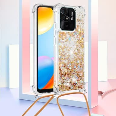 SKALO Xiaomi Redmi 10C Kvicksand Glitter Mobile Collar - Guld