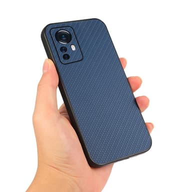 SKALO Xiaomi 12 Pro Carbon Fiber TPU cover - Blå
