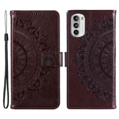 SKALO Motorola Moto G52 Mandala Flip Cover - Brun