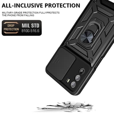SKALO Motorola Moto G52 Armor Hybrid Metal Ring Camera Slider - Blå