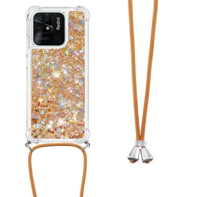 SKALO Xiaomi Redmi 10C Kvicksand Glitter Mobile Collar - Guld