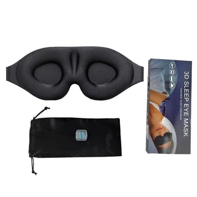 3D sovemaske med tilbehør Sort