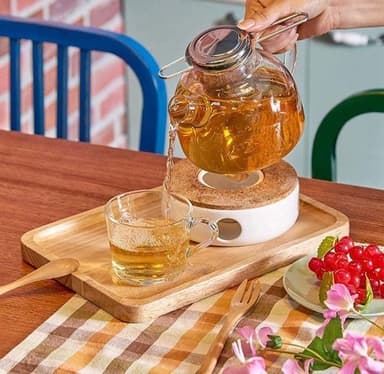Te-infuser med foldehåndtag og låg rustfrit stål sølv 2-delt