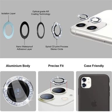 INF Kamerabeskyttelse 3-pak Sort iPhone 13 Pro/13 Pro Max