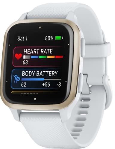 Garmin Venu Sq 2 smartwatch (White & Cream Gold)