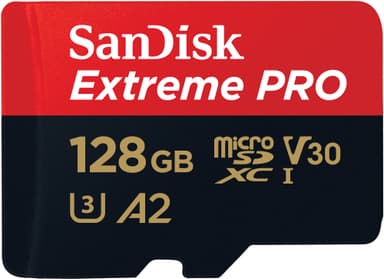 SanDisk Extreme PRO® 128 GB microSDXC™ UHS-I-kort med adapter