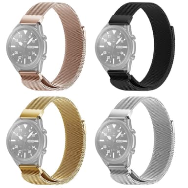 SKALO Milanese Loop til Samsung Watch 3 45mm - Sort