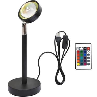 INF Bordlampe ""Sunset"" med 16 RGB farver fjernbetjening Sort
