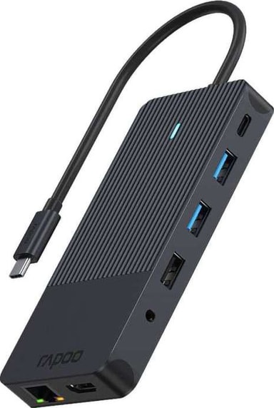 RAPOO UCM-2006 12-i-1 USB-C Multiport Adapter-hub (sort)