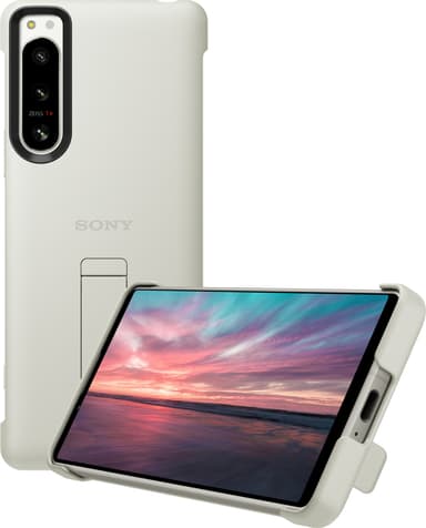 Sony Xperia 5 IV Style Cover med stander (hvid)