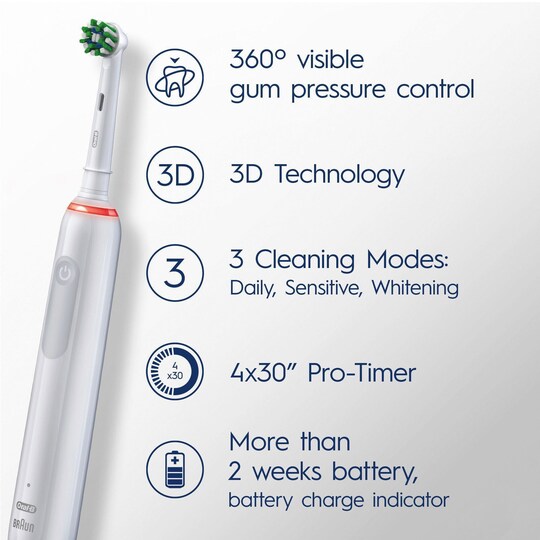 Oral-B Pro3 3500N elektrisk tandbørste 421146 (hvid)