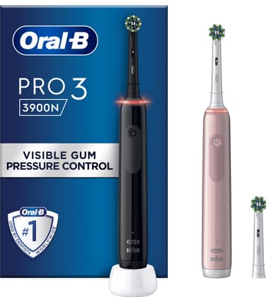 Oral-B Pro3 3900N elektrisk 760277 (sort/pink) | Elgiganten