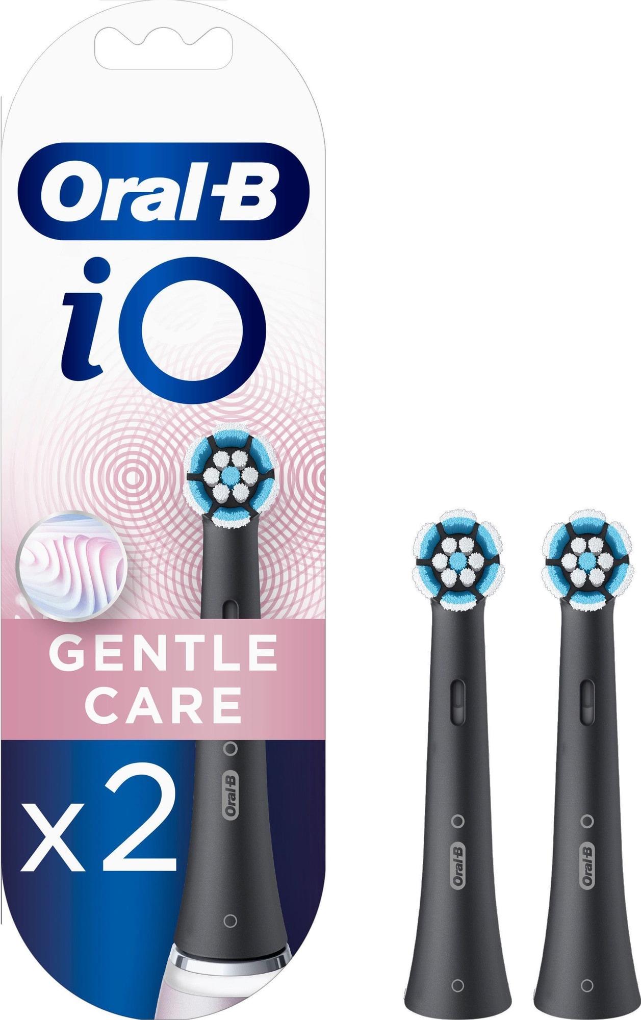 Oral-B Tandbørstehoveder iO Gentle Care sort Børstehoveder, 2 stk.