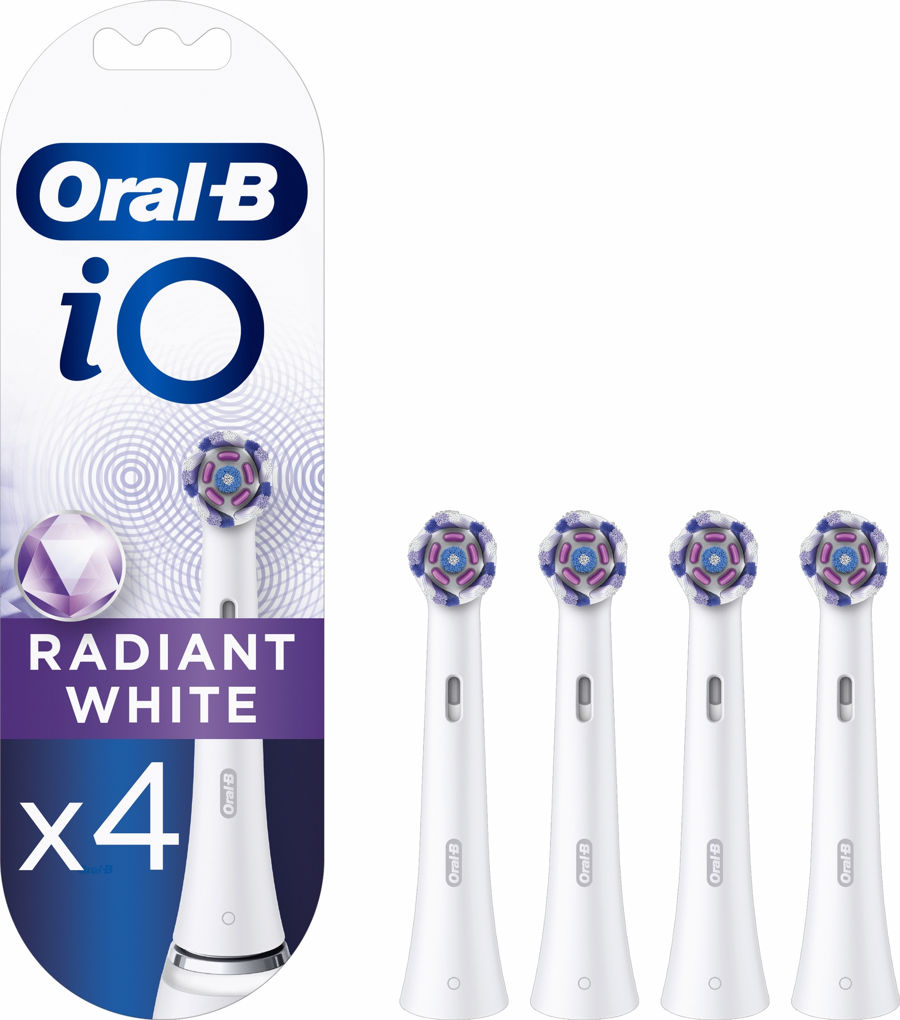 5: Oral-B Tandbørstehoveder iO Radiant Hvid Børstehoveder, 4 stk.