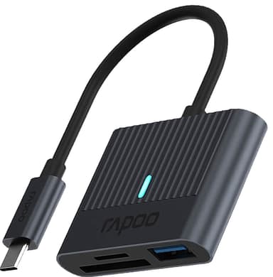 RAPOO UCR-3001 3-i-1 USB-C-hukommelseskortlæser (sort)