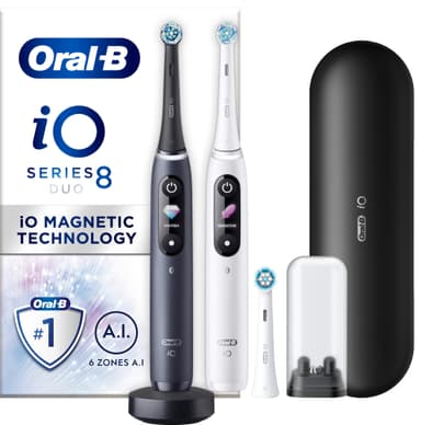 Oral-B iO 8 Duo elektrisk tandbørste 449034 (sort/hvid)