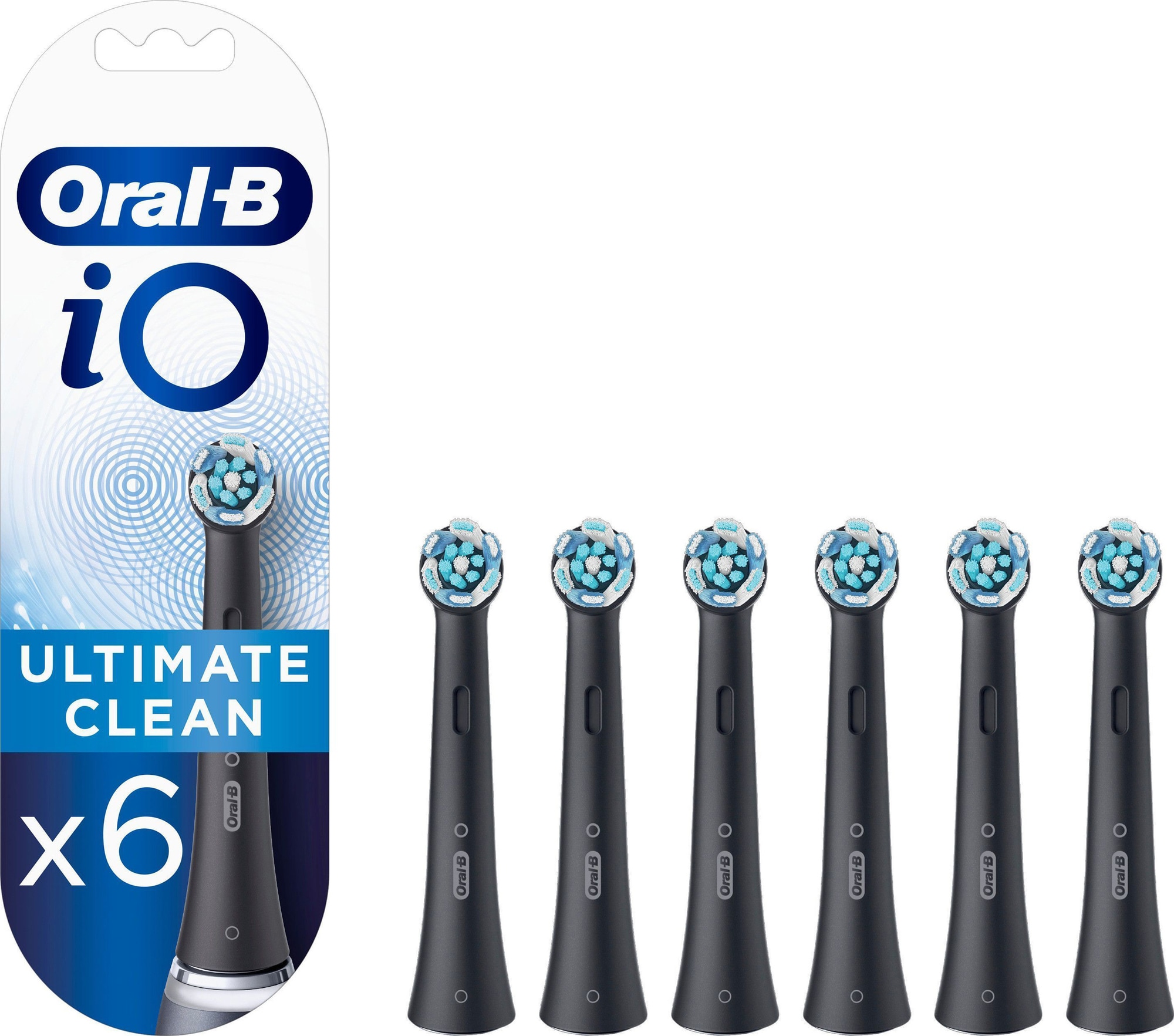 Oral-B Tandbørstehoveder iO Ultimate Clean Sort Børstehoveder, 6 stk.