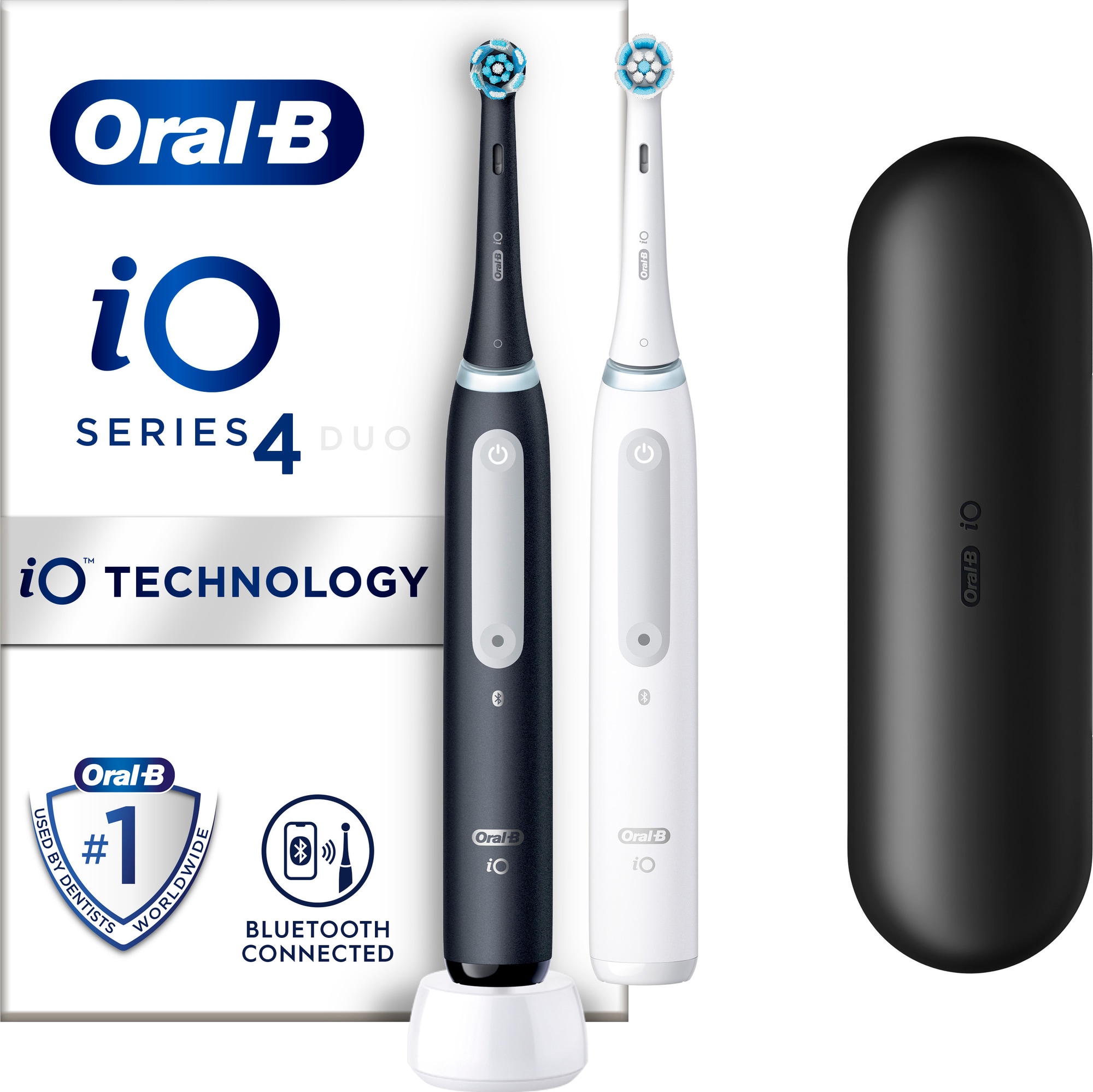 Oral-B iO 4 DUO elektriske tandbørster 414742 (sort/hvid) thumbnail