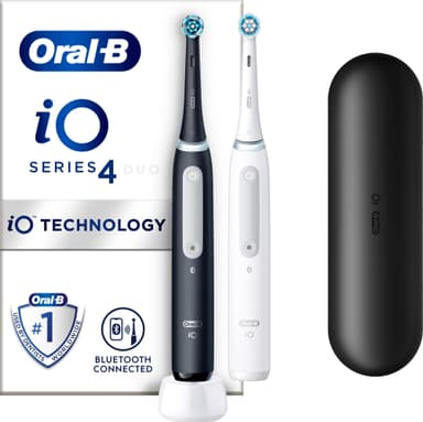 Oral-B iO 4 DUO elektriske tandbørster 414742 (sort/hvid)