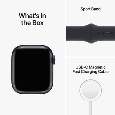 Apple Watch Series 8 41mm GPS (midnight alu./midnight sportsbånd)