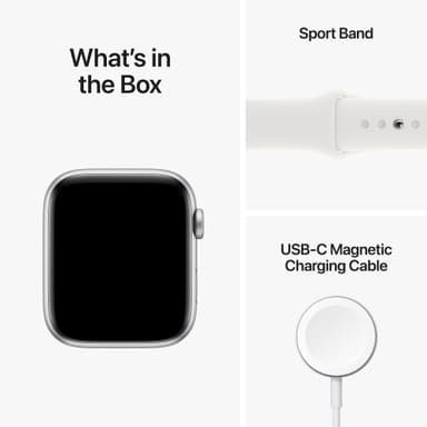 Apple Watch SE 2nd Gen 44 mm LTE (Silver Alu/White sportsbånd)