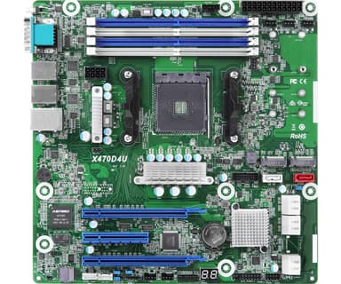 Asrock X470D4U bundkort AMD X470 Stik AM4 micro ATX