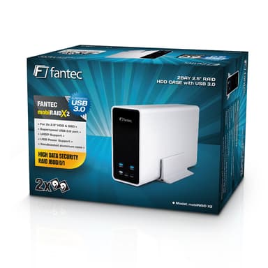 Fantec mobiRAID X2 HDD/SSD kabinet Hvid 2.5"