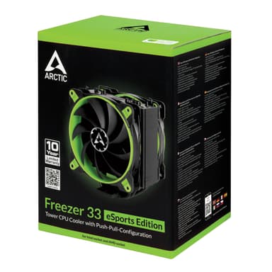 ARCTIC Freezer 33 eSports Edition Processor Køler 12 cm Sort, Grøn