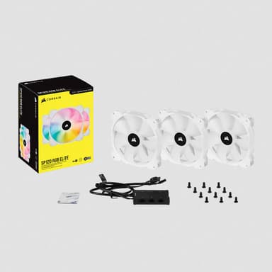 Corsair SP120 RGB ELITE Computerkabinet Ventilator 12 cm Hvid 3 stk