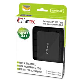 Fantec AluPro U3 Sort 2.5" USB-drevet