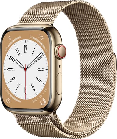 Apple Watch Series 8 45mm Cellular (gold stainless steel/gold milanese loop)
