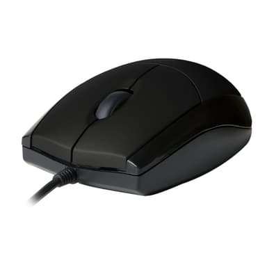 V7 MV3000010-BLK-5E, Ambidextrous, Optisk, USB Type-A, 1000 DPI, Svart