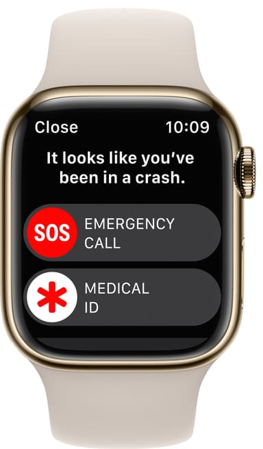 Apple Watch Series 8 41mm Cellular (gold stainless steel/starlight sportsbånd)
