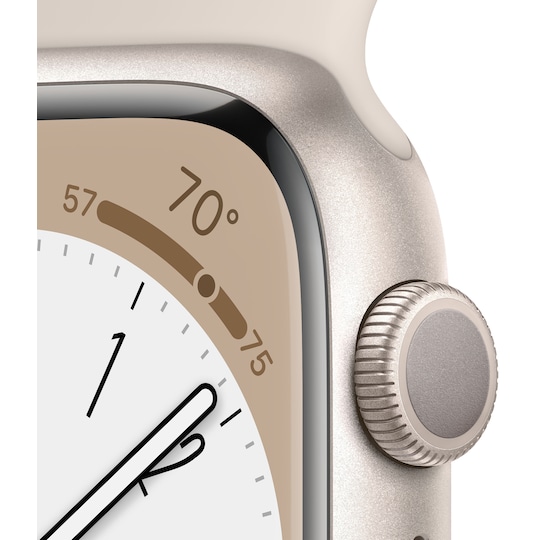 Apple Watch Series 8 41mm GPS (starlight alu./starlight sportsbånd)