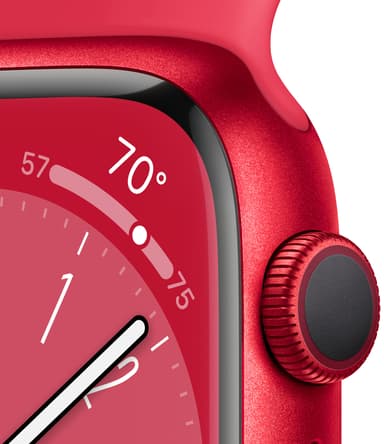 Apple Watch Series 8 45mm GPS (PRODUCT RED alu./PRODUCT RED sportsbånd)