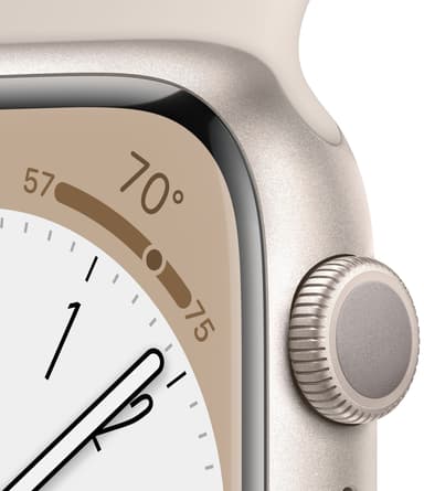 Apple Watch Series 8 45mm GPS (starlight alu./starlight sportsbånd)