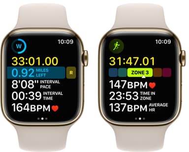 Apple Watch Series 8 45mm Cellular (gold stainless steel/starlight sportsbånd)
