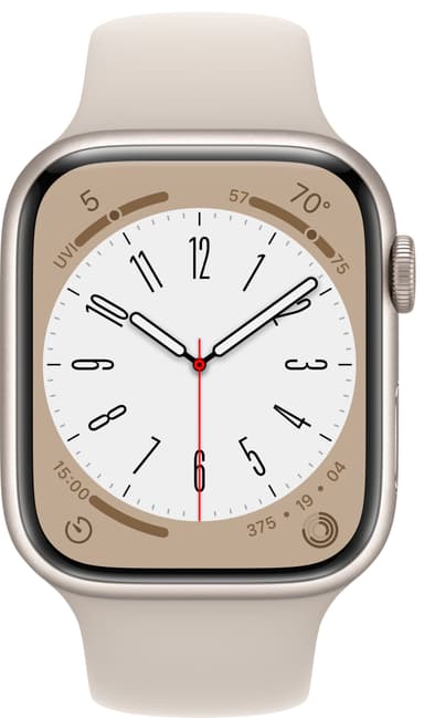 Apple Watch Series 8 45mm GPS (starlight alu./starlight sportsbånd)