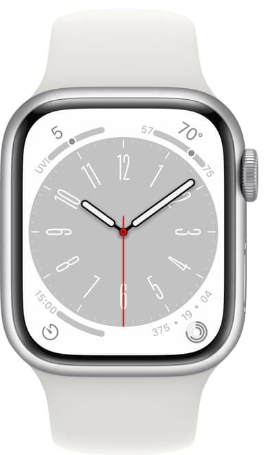 Apple Watch Series 8 41mm Cellular (silver alu./white sportsbånd)