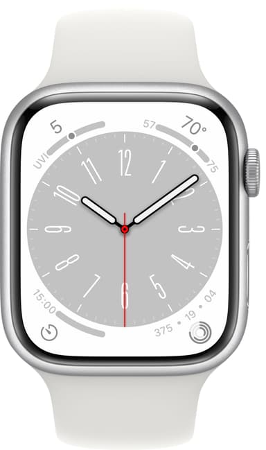 Apple Watch Series 8 45mm Cellular (silver alu./white sportsbånd)