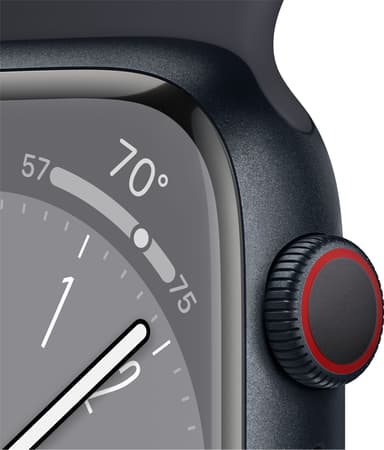 Apple Watch Series 8 41mm Cellular (midnight alu./midnight sportsbånd)