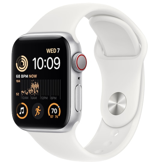 Apple Watch SE 2nd Gen 40 mm LTE (Silver Alu/White sportsbånd)