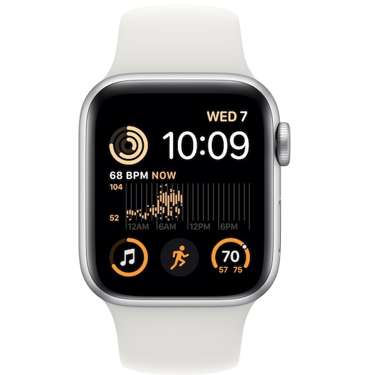Apple Watch SE 2nd Gen 40 mm GPS (Silver Alu/White sportsbånd)